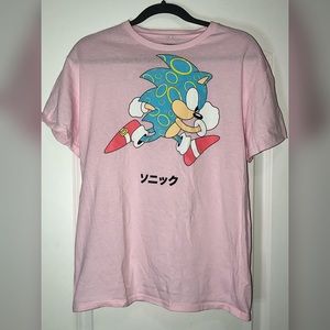 Sonic The Hedgehog Pink Graphic T Shirt Tee Size M